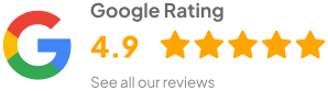 Google Rating 4.9 out of 5 - see all our reviews